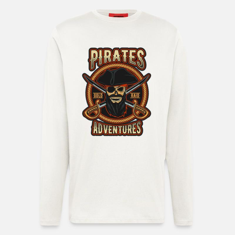 Pirate Gold Raid-Patch - Langarmshirt - made by SPREAD  - OFF WHITE