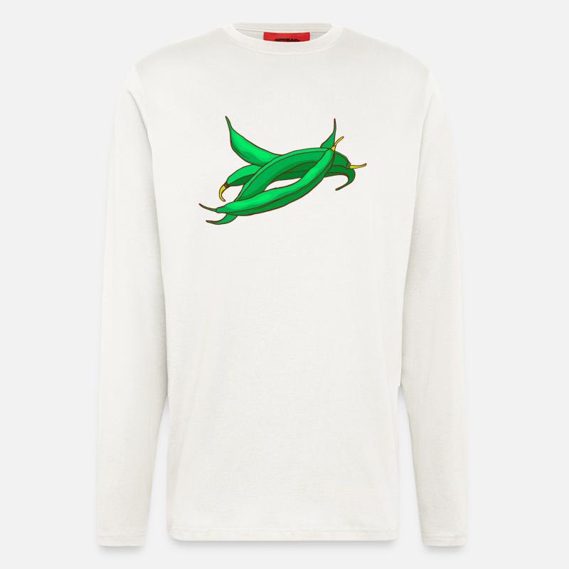 Bohnen Wachsbohnen Brechbohnen - Langarmshirt - made by SPREAD - OFF WHITE
