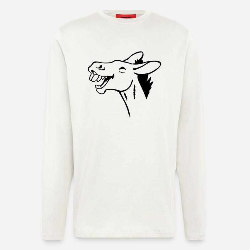 lachender Esel - Langarmshirt - made by SPREAD  - OFF WHITE