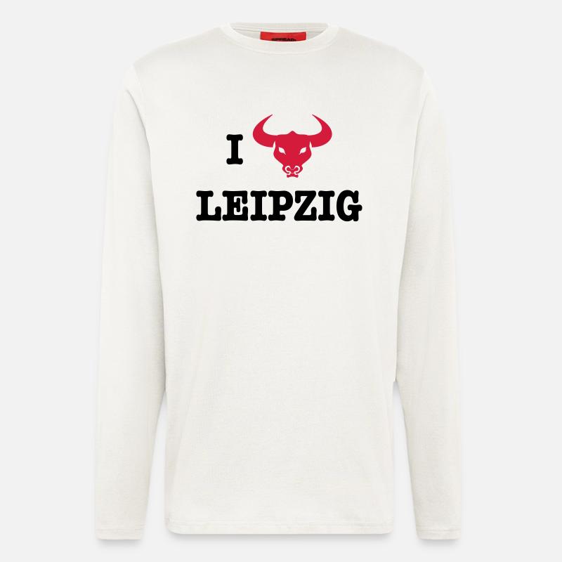 I Love Leipzig - Manches longues bio décontracté fabriqué en UE - OFF WHITE