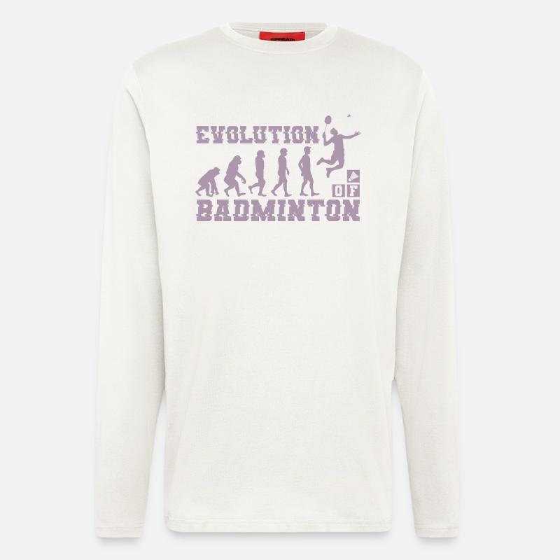 Badminton Evolution Silhouette - Longsleeve - made by SPREAD  - OFF WHITE