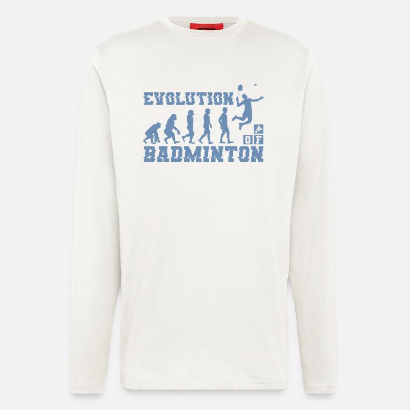 Badminton Evolution Silhouette - Longsleeve - made by SPREAD  - OFF WHITE