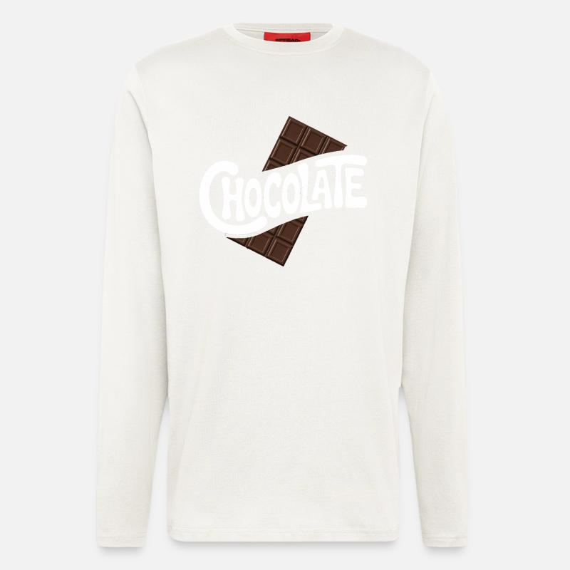 Schokolade - Cool Sweets Logo - Langarmshirt - made by SPREAD  - OFF WHITE