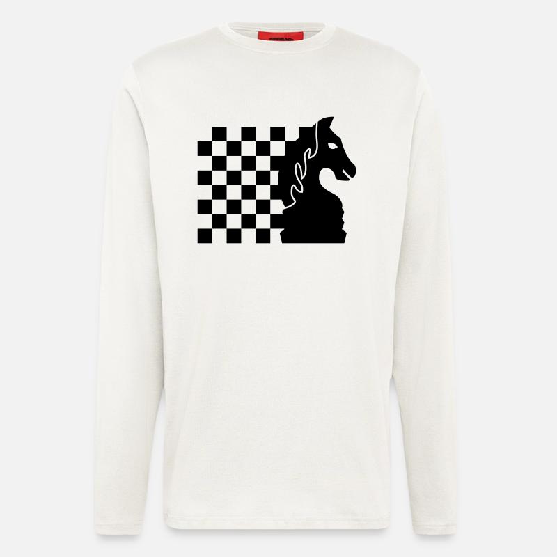 schach_pferd_b_1c - Longsleeve - made by SPREAD  - OFF WHITE