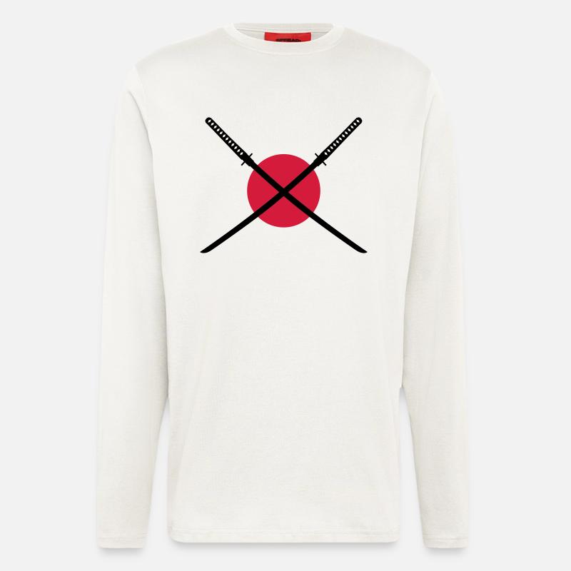 samurai_schwert_japan_2c - Langarmshirt - made by SPREAD  - OFF WHITE