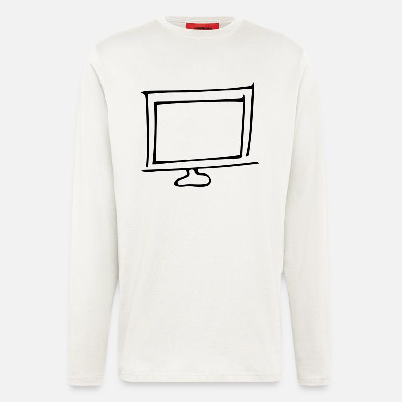 Bildschirm,Fernsehgerät,Fernseher,Glotze,TV,Röhre, - Langarmshirt - made by SPREAD  - OFF WHITE