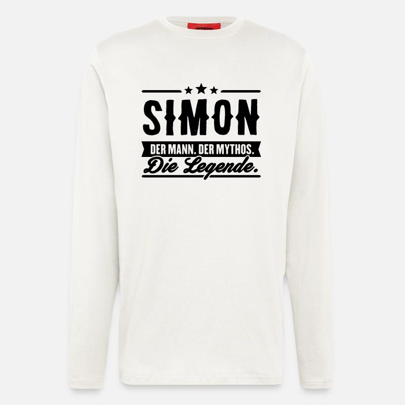 Mann Mythos Legende Simon - Langarmshirt - made by SPREAD  - OFF WHITE