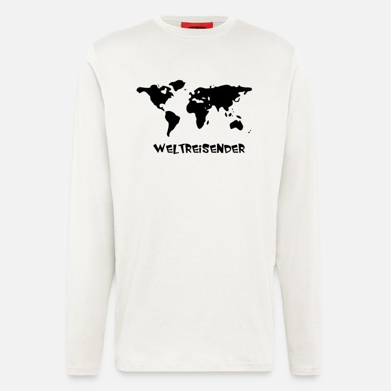 Weltreisender - Langarmshirt - made by SPREAD  - OFF WHITE