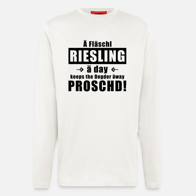 Fläschl Riesling a day! - Langarmshirt - made by SPREAD  - OFF WHITE