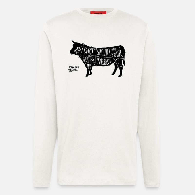 Go Vegan - Langarmshirt - made by SPREAD - OFF WHITE