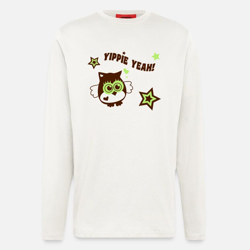 Eule - Yippie Yeah! - Langarmshirt - made by SPREAD  - OFF WHITE