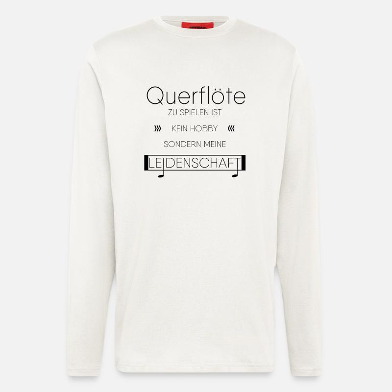 Querflöte Instrument Geschenk - Langarmshirt - made by SPREAD  - OFF WHITE