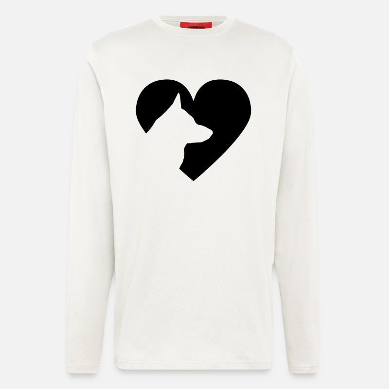 Herz mit Schäferhund Vector - Langarmshirt - made by SPREAD  - OFF WHITE