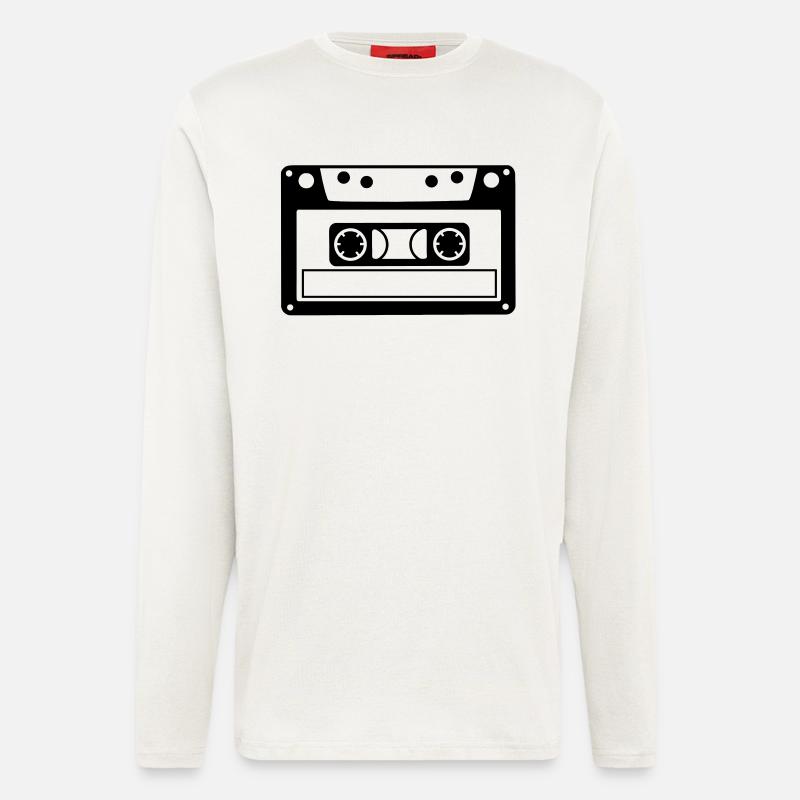 musikkassette - Langarmshirt - made by SPREAD  - OFF WHITE