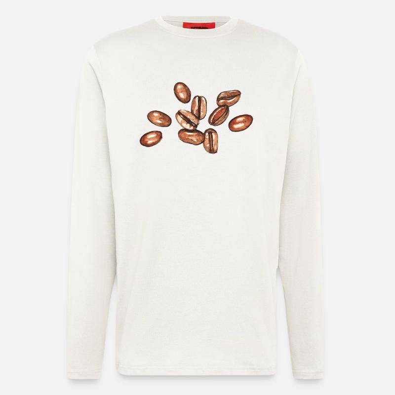 Kaffeebohnen - Langarmshirt - made by SPREAD  - OFF WHITE