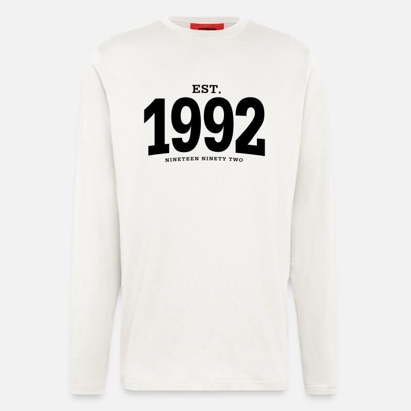 EST. 1992 Nineteen Ninety Two - Longsleeve - made by SPREAD  - OFF WHITE