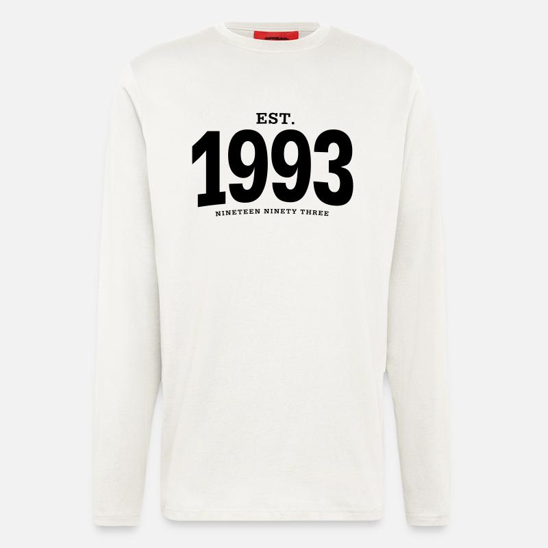 HNE. 1993 Nineteen Ninety Three - Manches longues bio décontracté fabriqué en UE - OFF WHITE