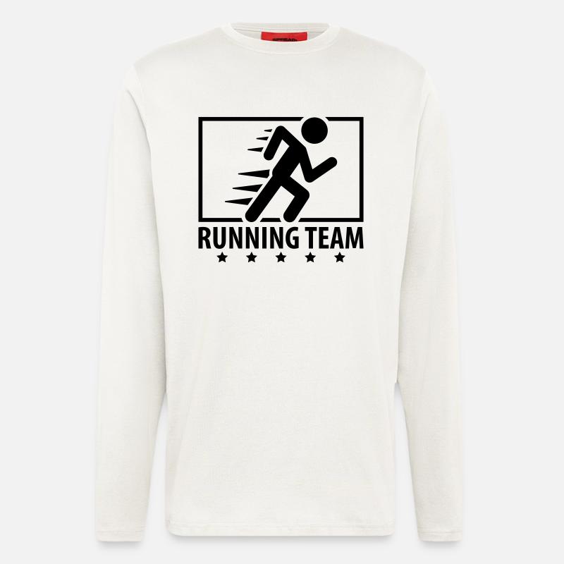 running_team_design_qu1 - Manches longues bio décontracté fabriqué en UE - OFF WHITE