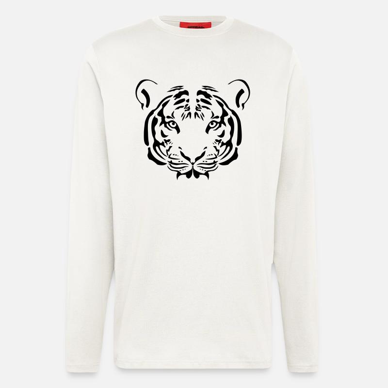 Tiger Gesicht - Langarmshirt - made by SPREAD  - OFF WHITE