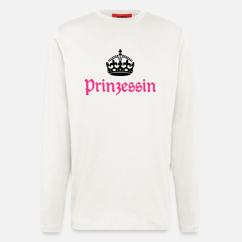 Princesse avec la couronne - Manches longues bio décontracté fabriqué en UE - OFF WHITE