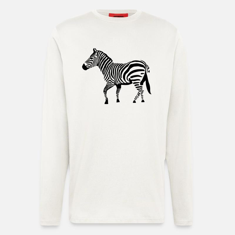 zebra Zeichnung Zebra-Vektor-Savanne - Langarmshirt - made by SPREAD  - OFF WHITE