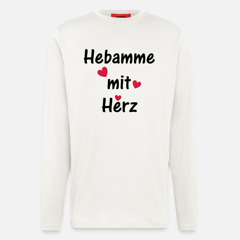 Hebamme mit Herz - Langarmshirt - made by SPREAD  - OFF WHITE