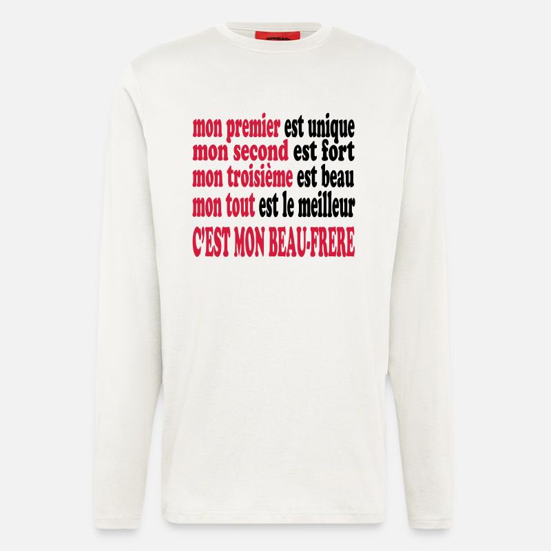 Mon beau-frère est beau - Langarmshirt - made by SPREAD  - OFF WHITE