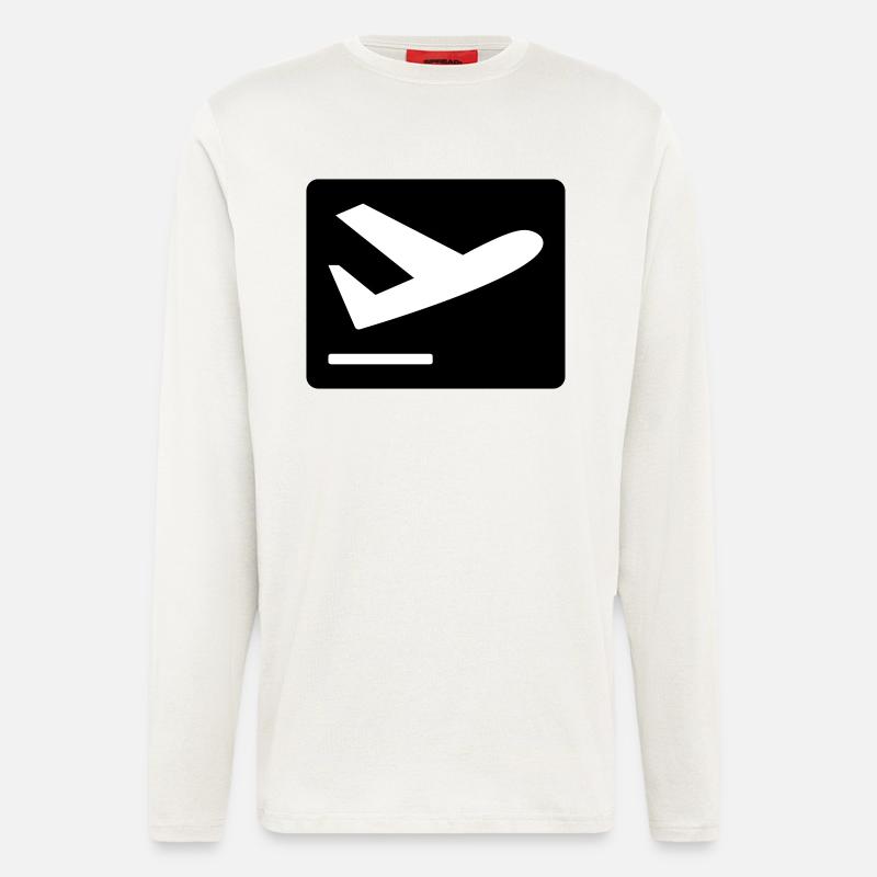 Flugzeug beim Starten - Langarmshirt - made by SPREAD  - OFF WHITE