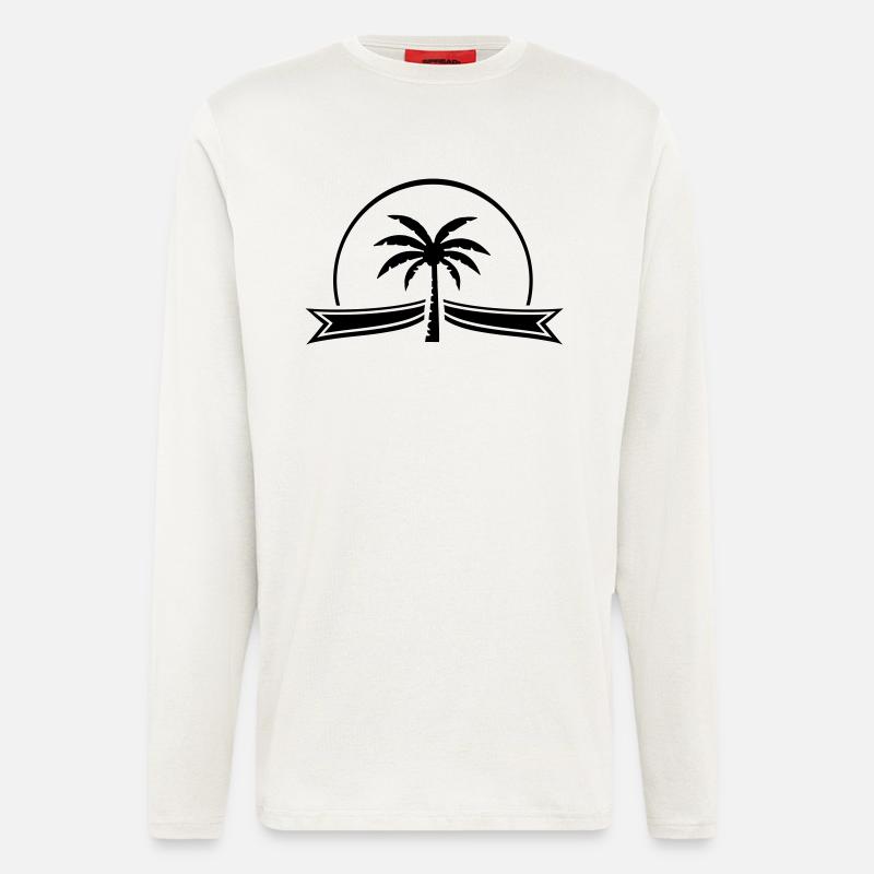 palm tree ribbon - Langarmshirt - made by SPREAD  - OFF WHITE