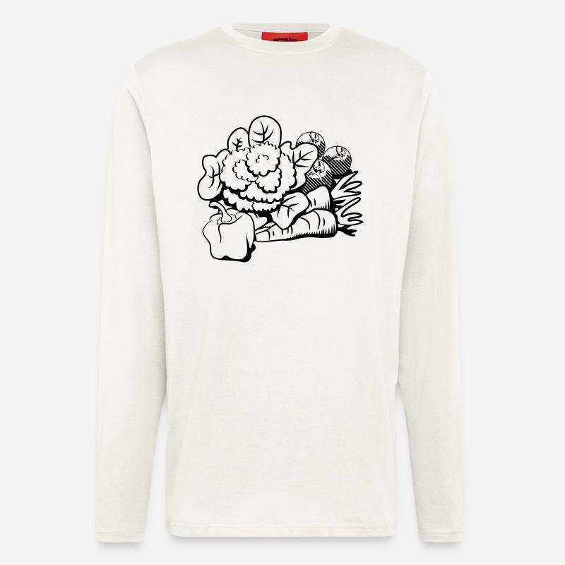 chou-fleur végétal - Manches longues bio décontracté fabriqué en UE - OFF WHITE
