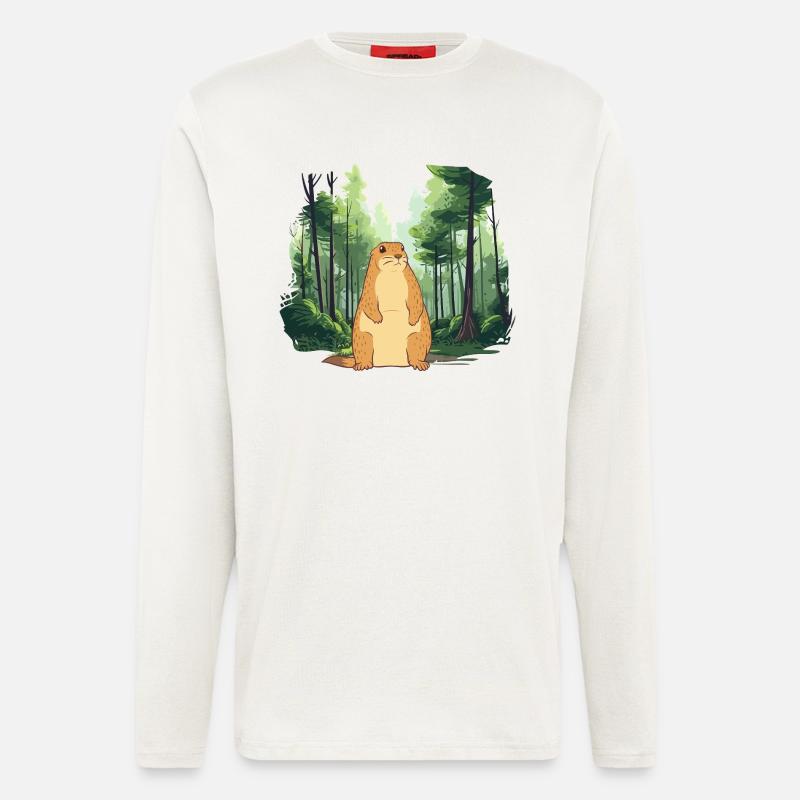 Starke Murmeltier-Naturlandschaft - Langarmshirt - made by SPREAD  - OFF WHITE