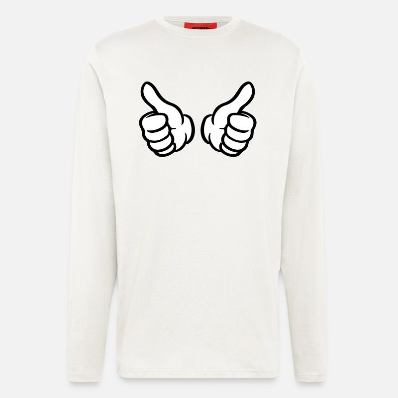 Daumen Hoch Hand Like - Langarmshirt - made by SPREAD  - OFF WHITE