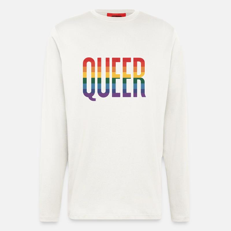 Queer - Cool queer Rainbow Logo - Longsleeve - made by SPREAD  - OFF WHITE
