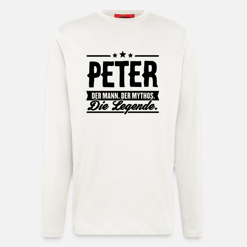 Mann Mythos Legende Peter - Langarmshirt - made by SPREAD  - OFF WHITE
