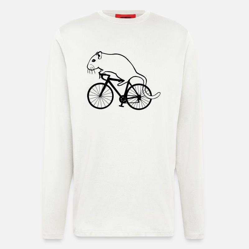 Rennmaus auf Rennrad - Langarmshirt - made by SPREAD - OFF WHITE