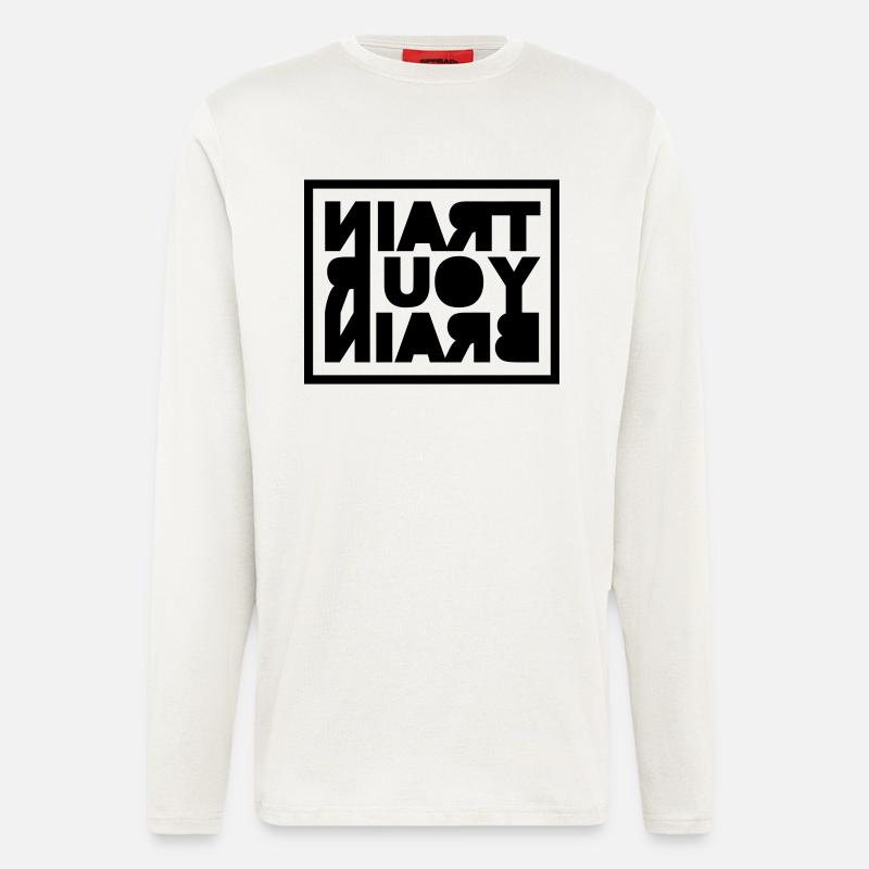 train your brain - Langarmshirt - made by SPREAD  - OFF WHITE