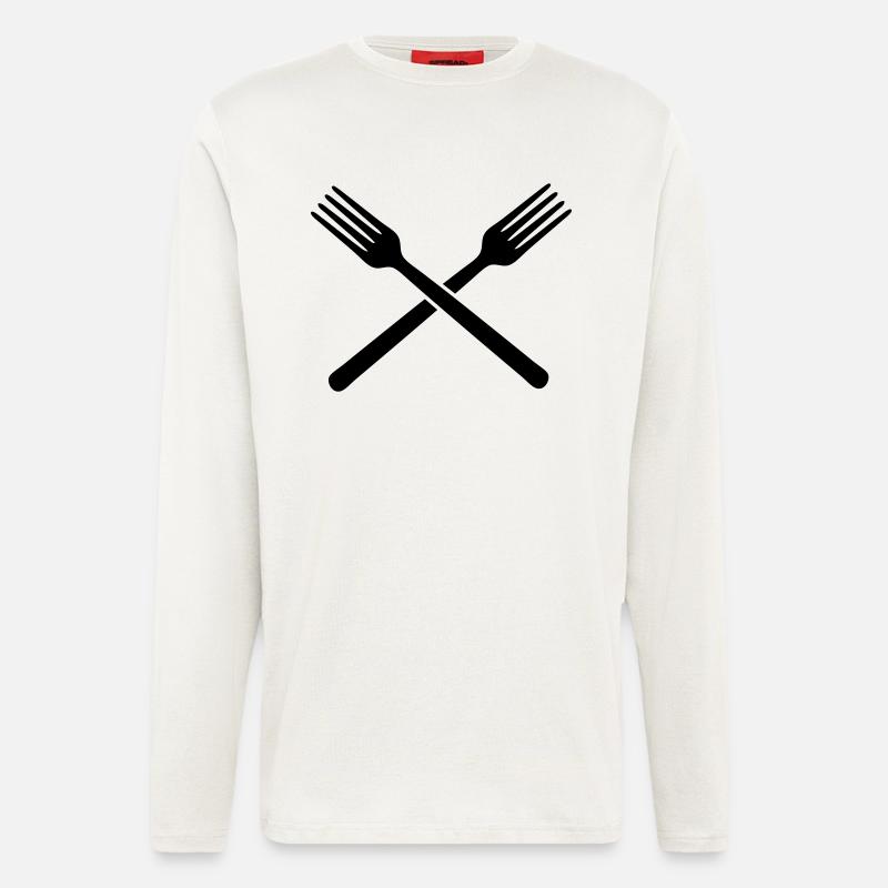 gabeln gabel essen - Langarmshirt - made by SPREAD  - OFF WHITE