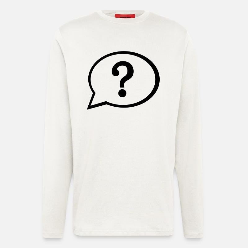 Sprechblase Fragezeichen - Langarmshirt - made by SPREAD - OFF WHITE