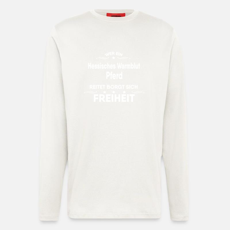 Hessisches Warmblut Pferd Geschenk - Langarmshirt - made by SPREAD  - OFF WHITE