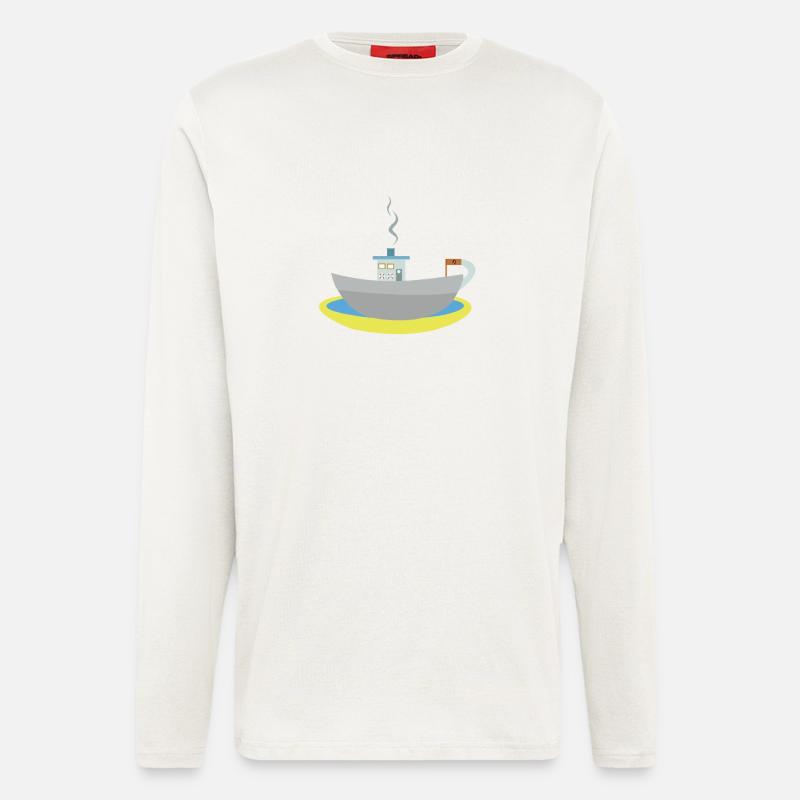 Kaffeetassenschiff - Langarmshirt - made by SPREAD  - OFF WHITE