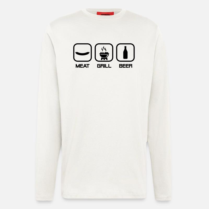 Meat Grill Beer - Langarmshirt - made by SPREAD  - OFF WHITE