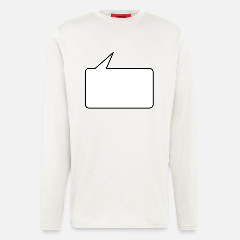 Sprechblase eckig klein 2c - Langarmshirt - made by SPREAD  - OFF WHITE