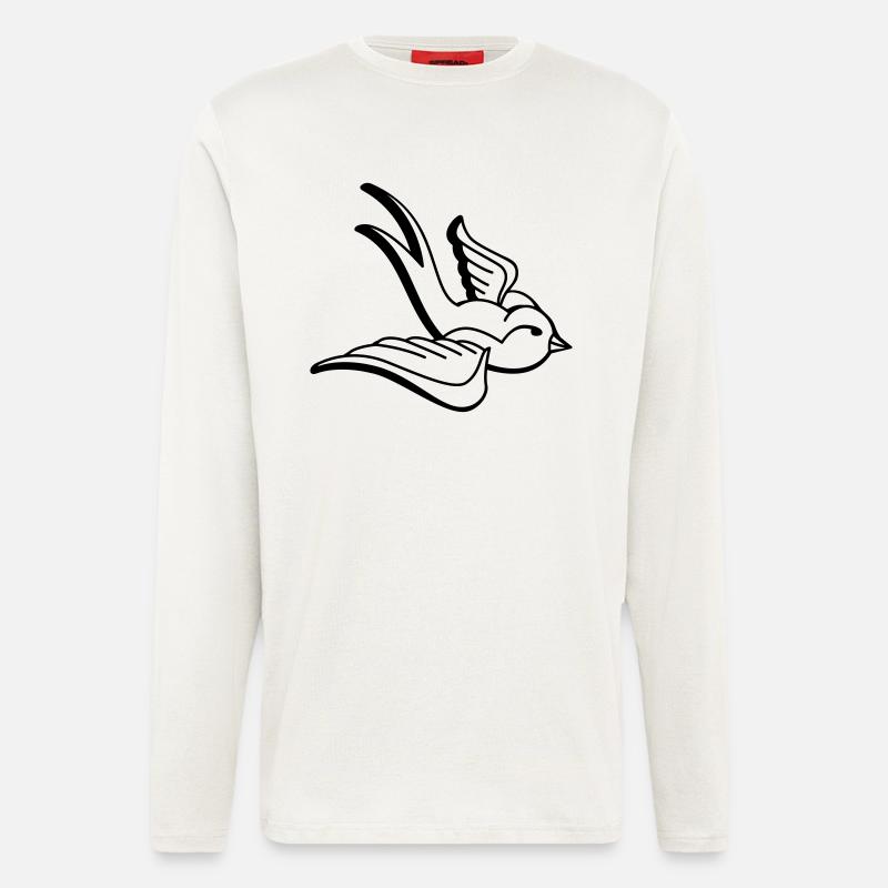 Schwalbe Vogel - Langarmshirt - made by SPREAD  - OFF WHITE