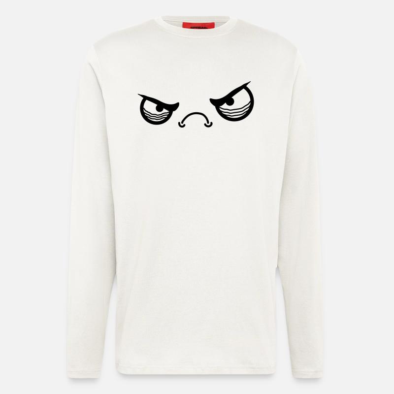 Angry Face - Langarmshirt - made by SPREAD  - OFF WHITE