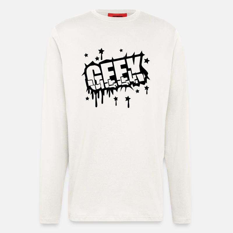 Geek Zerbrochenes Graffiti Design - Longsleeve - made by SPREAD  - OFF WHITE