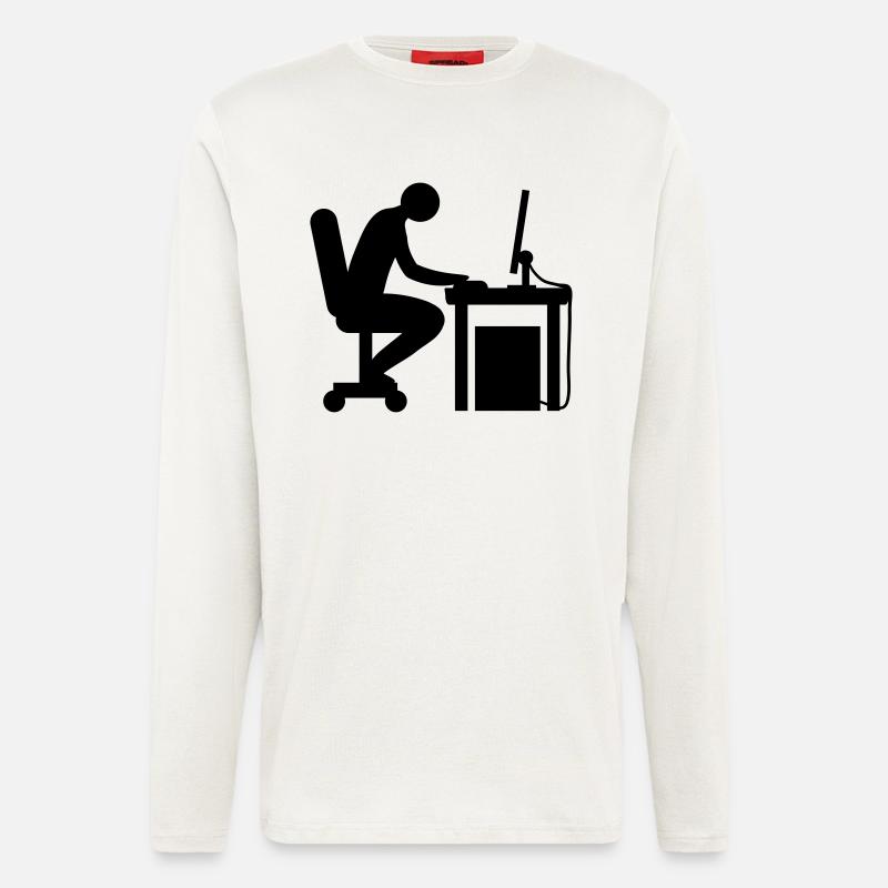 Computer desk nerd - Longsleeve - made by SPREAD  - OFF WHITE