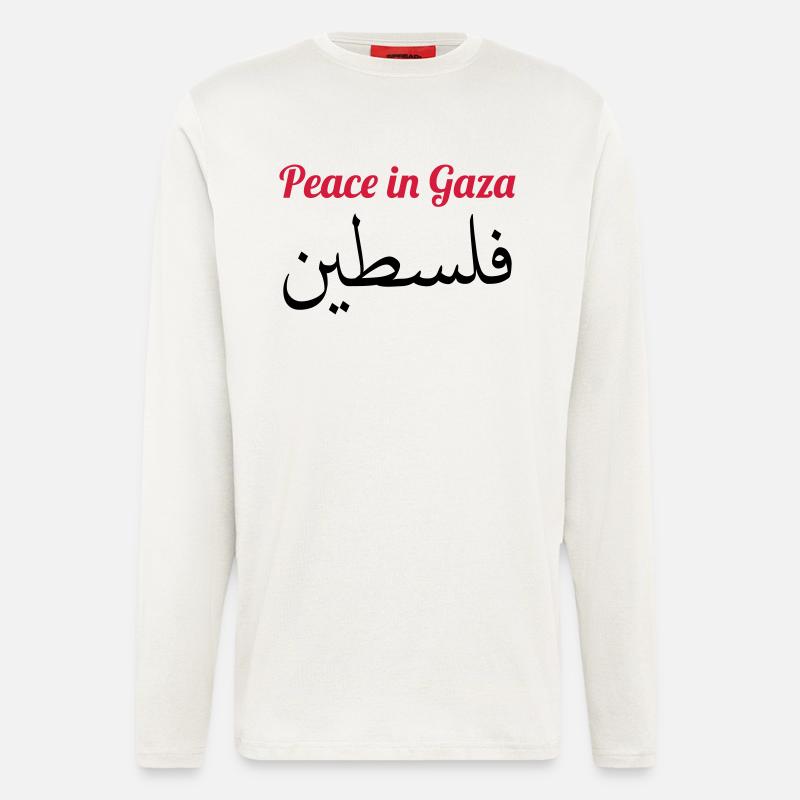Peace in Gaza - Langarmshirt - made by SPREAD  - OFF WHITE
