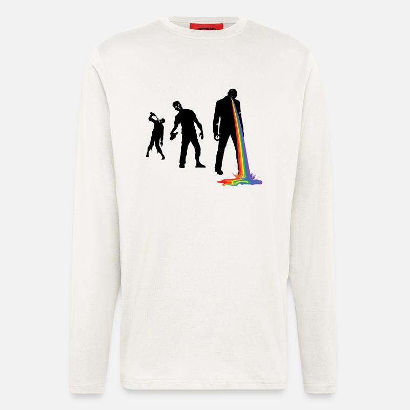 walking drunken rainbow - Longsleeve - made by SPREAD - OFF WHITE