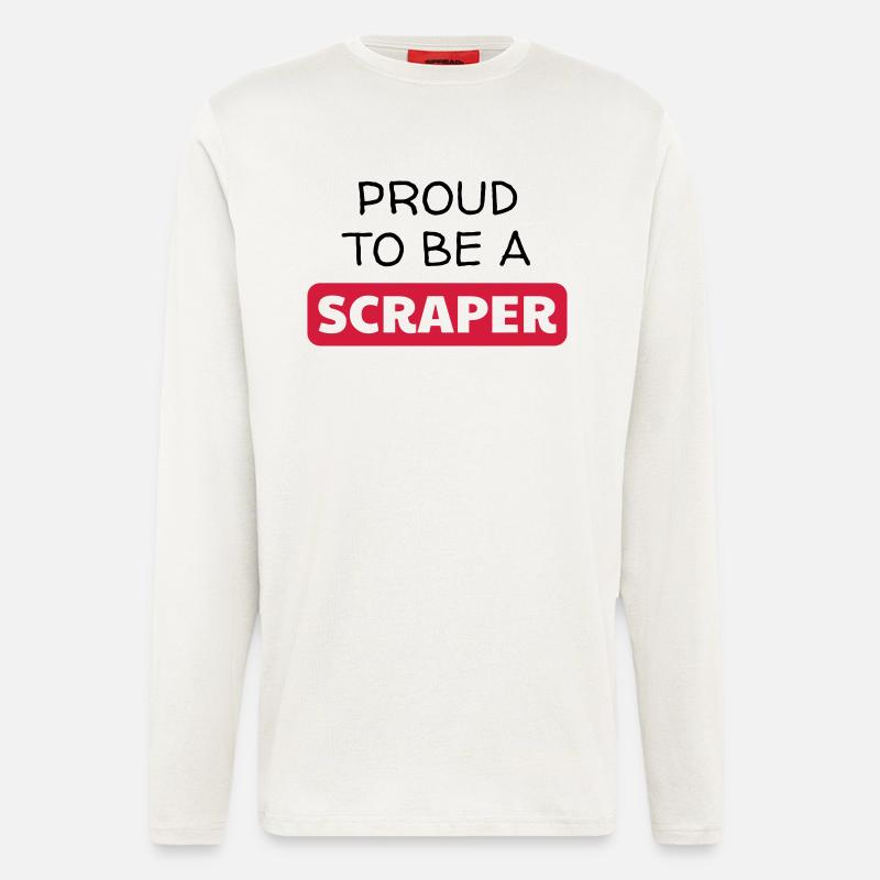 Scrapbooking / Scraper / Scrapeuse / Scrapeur - Manches longues bio décontracté fabriqué en UE - OFF WHITE