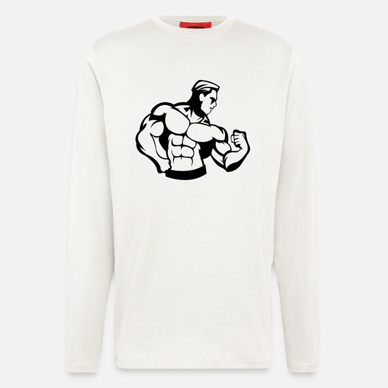 bodybuilder_01 - Longsleeve - made by SPREAD  - OFF WHITE
